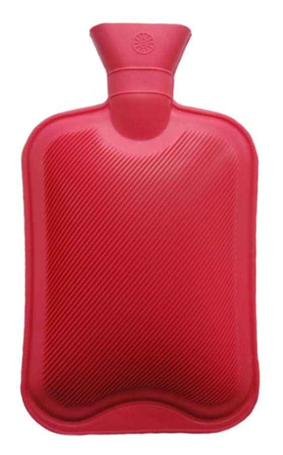 red rubber hot water bottle