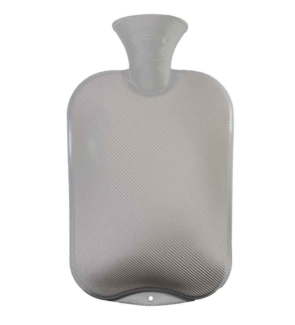 white single ribbed non rubber hot water bottle