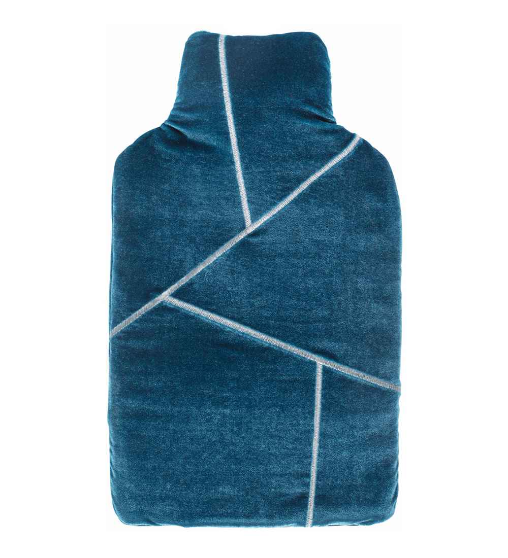 geometric turquoise hot water bottle