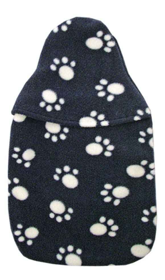 navy paws print hot water bottle cover