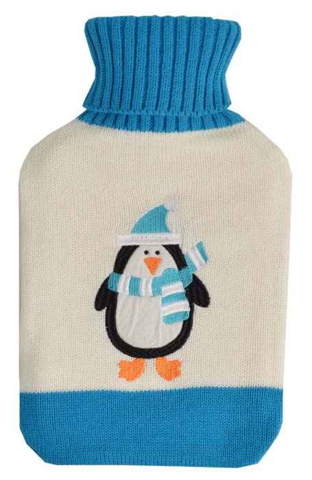 polar knitted hot water bottle cover