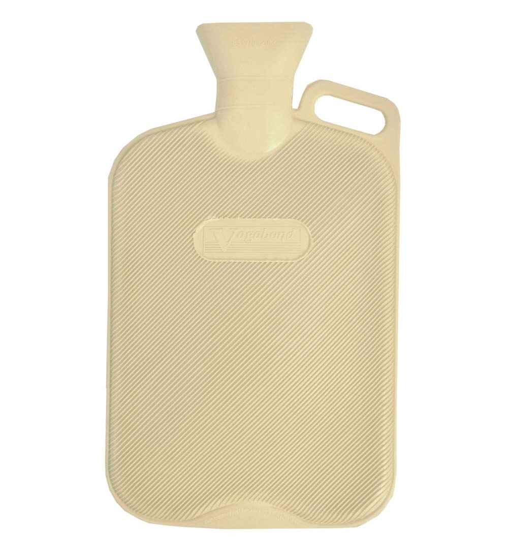 large cream hot water bottle with handle