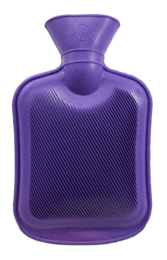 small purple hot water bottle