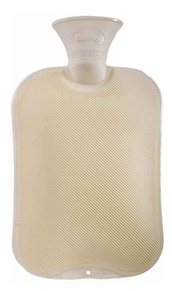 double ribbed cream hot water bottle