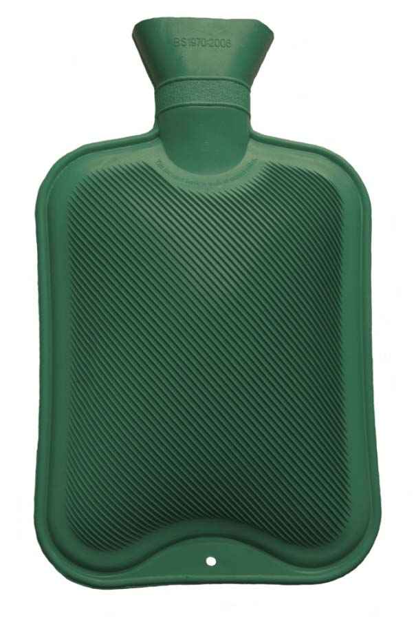 super drug green rubber hot water bottle