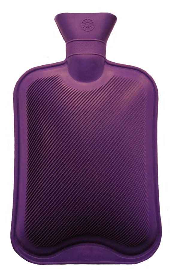 purple rubber hot water bottle