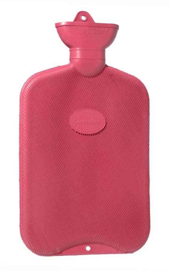 red single ribbed rubber hot water bottle