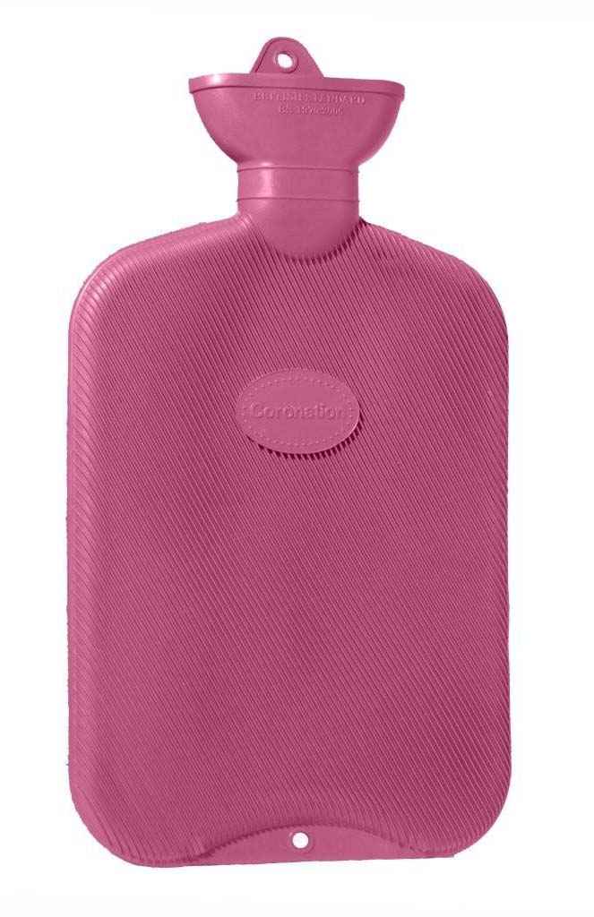 lilac single ribbed rubber hot water bottle