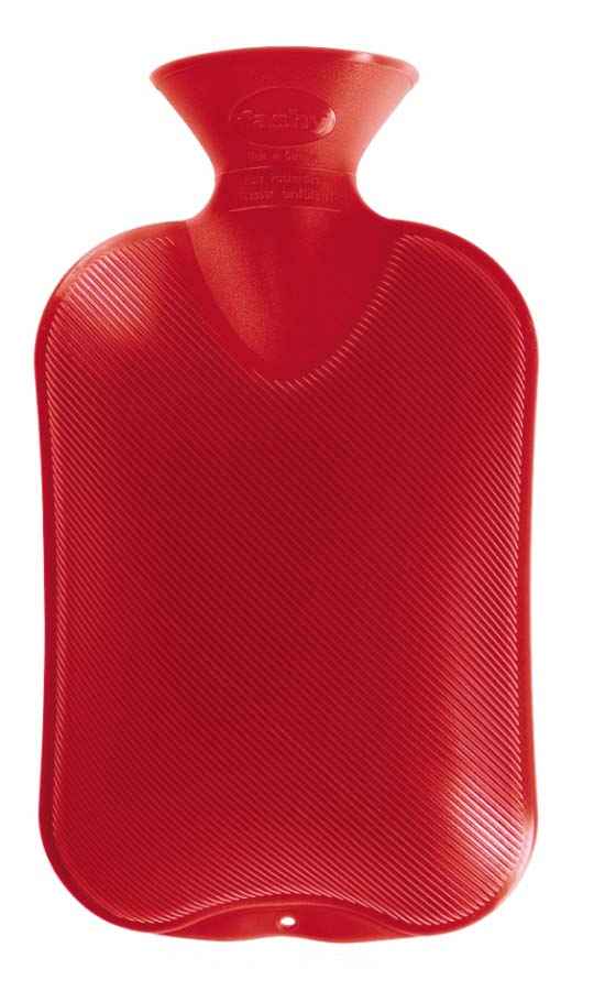 double ribbed cherry red pvc hot water bottle