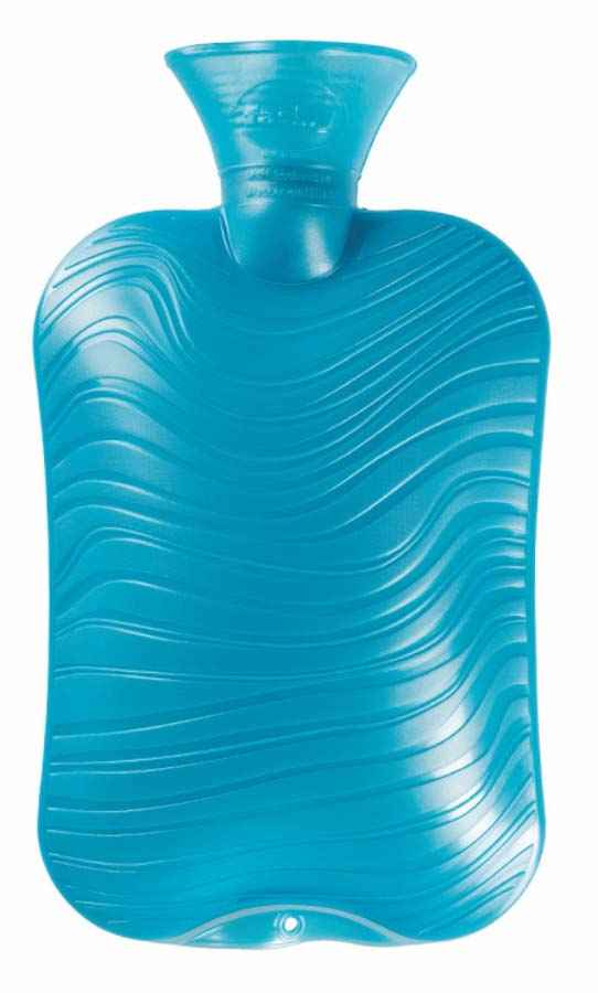 turquoise wavy hot water bottle