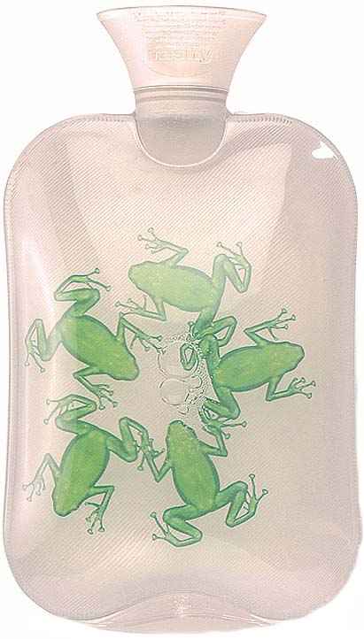 transparent fun frog hot water bottle