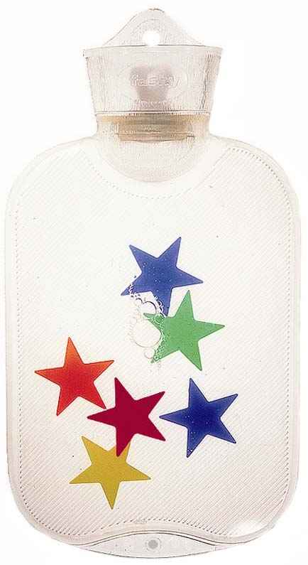 transparent floating stars hot water bottle