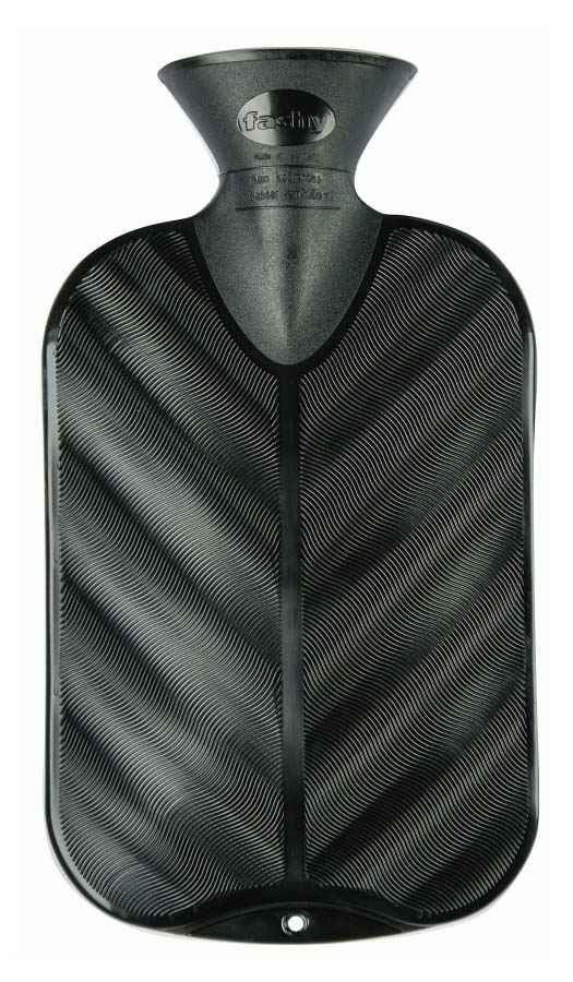 fashy black hot water bottle