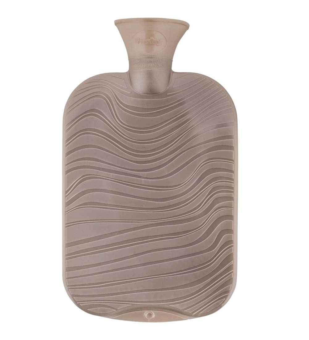 fashy wavy taupe latex free hot water bottle