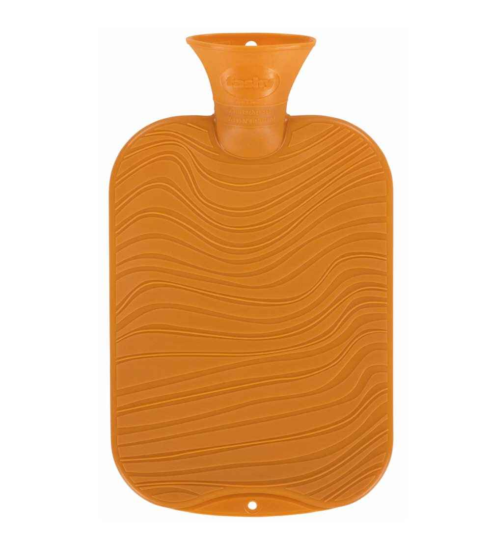 mustard wavy hot water bottle