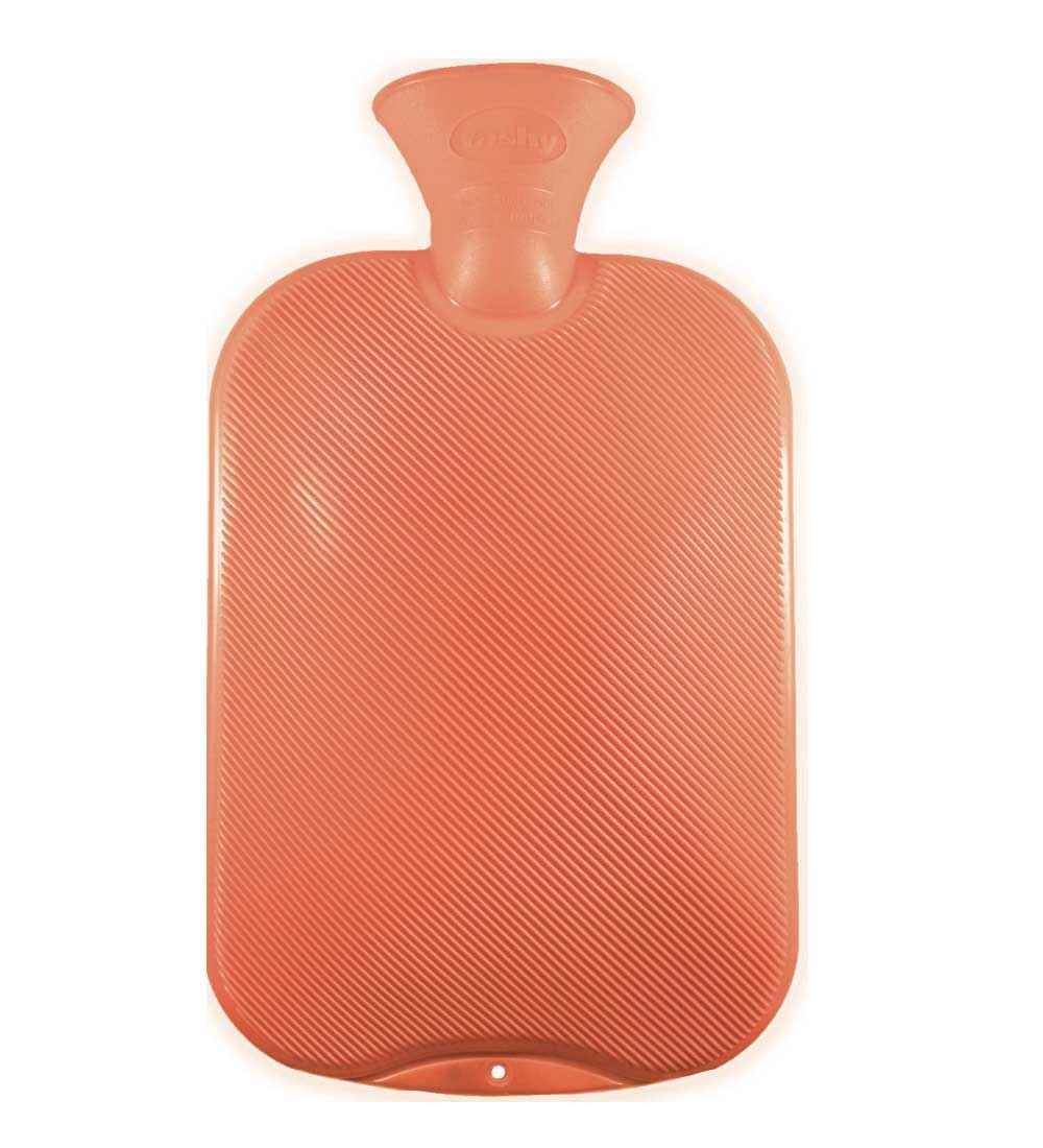 peach single ribbed non rubber hot water bottle