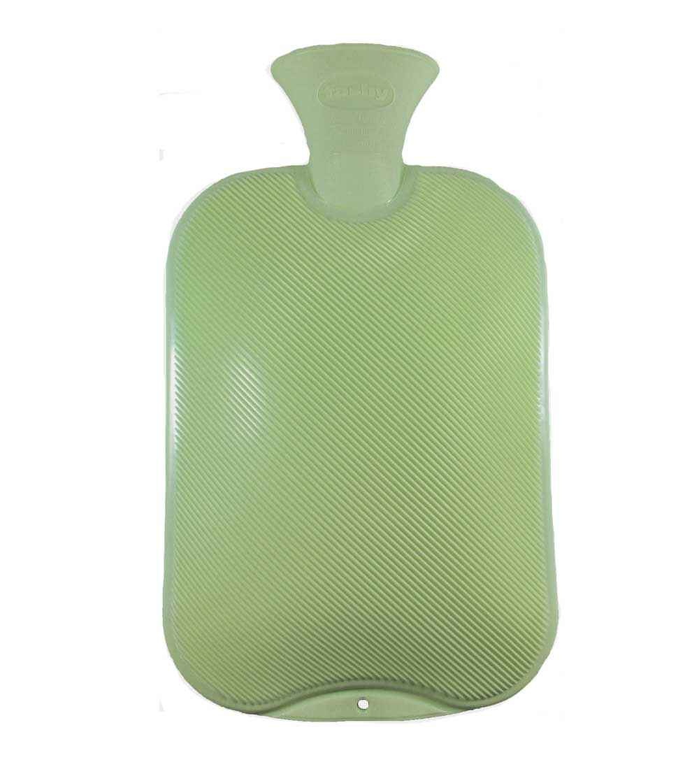 pastel green single ribbed latex free hot water bottle