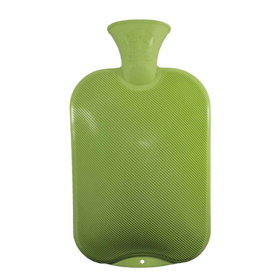 mint green single ribbed latex free hot water bottle