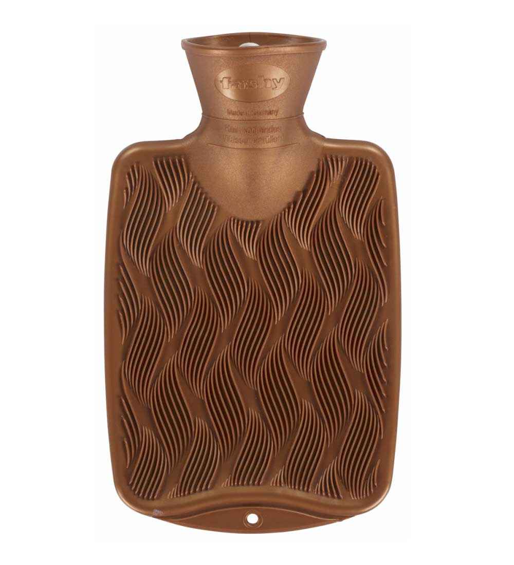 gold small hot water bottle