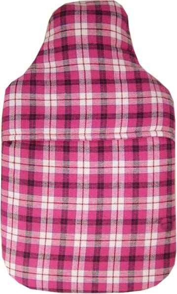 pink tartan padded hot water bottle cover