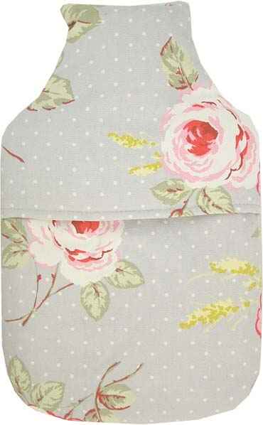 rose padded hot water bottle cover