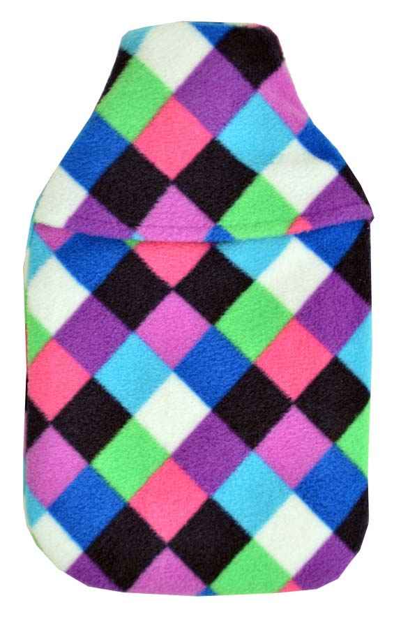 harlequin fleece hot water bottle cover