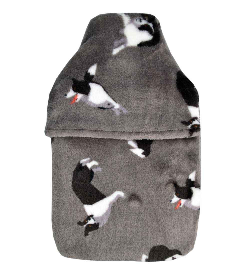 collie dog fleece hot water bottle cover