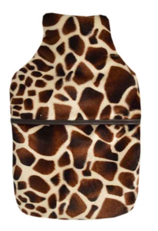 giraffe skin fleece hot water bottle cover