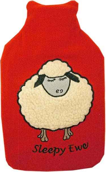 cute sleepy ewe fleece hot water bottle cover