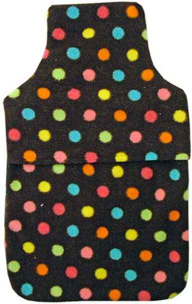 multi dots fleece hot water bottle cover