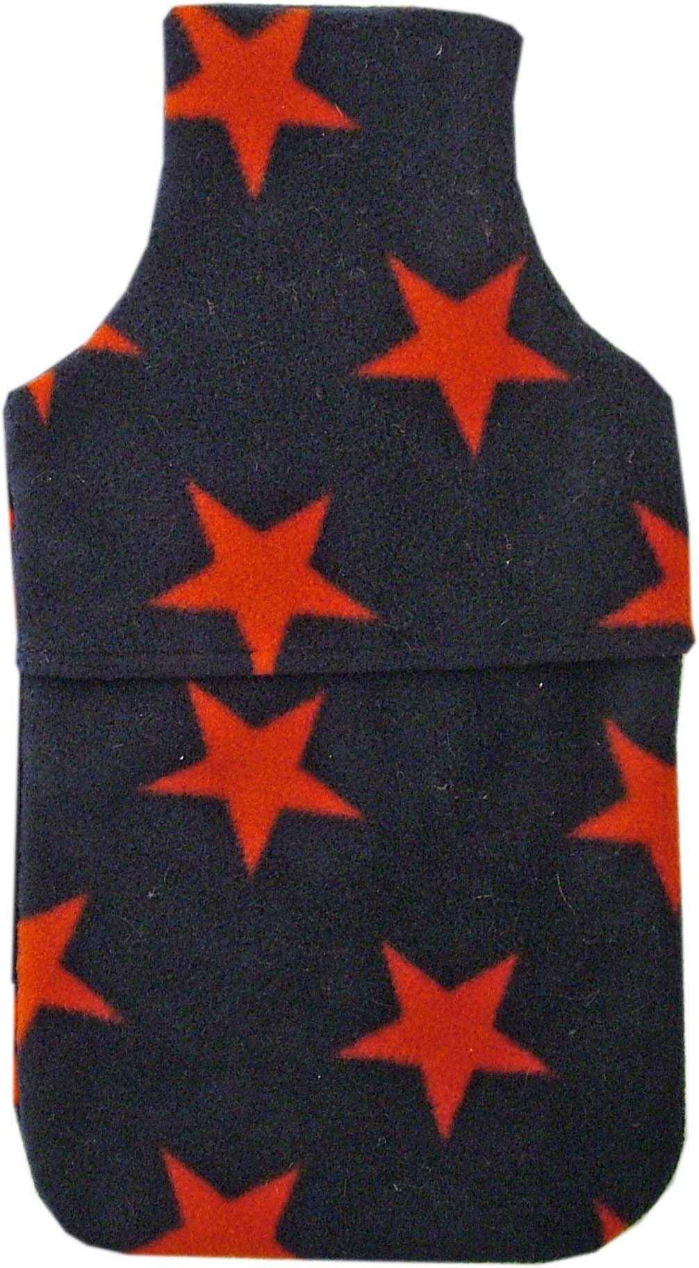 navy star fleece hot water bottle cover