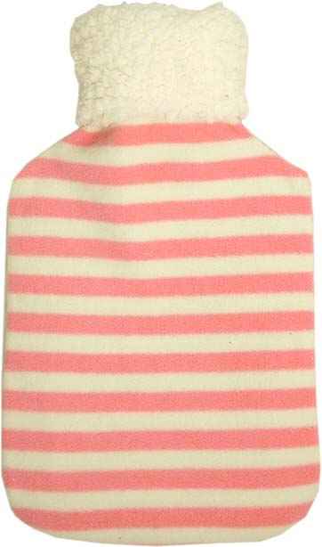 candy stripe fleece hot water bottle cover