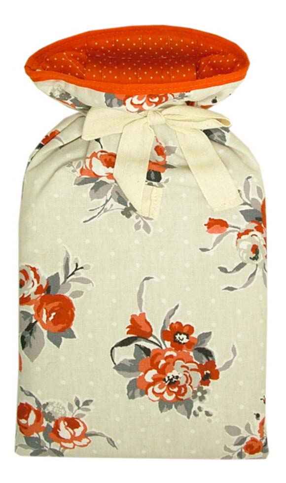 seville rose padded hot water bottle cover