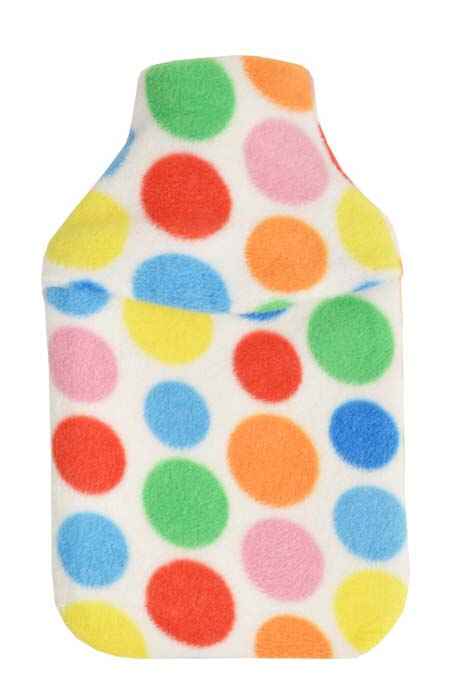 prime colour spots fleece hot water bottle cover