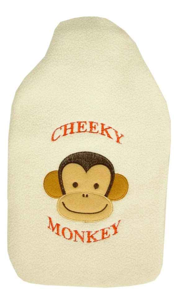 cheeky monkey fleece hot water bottle cover