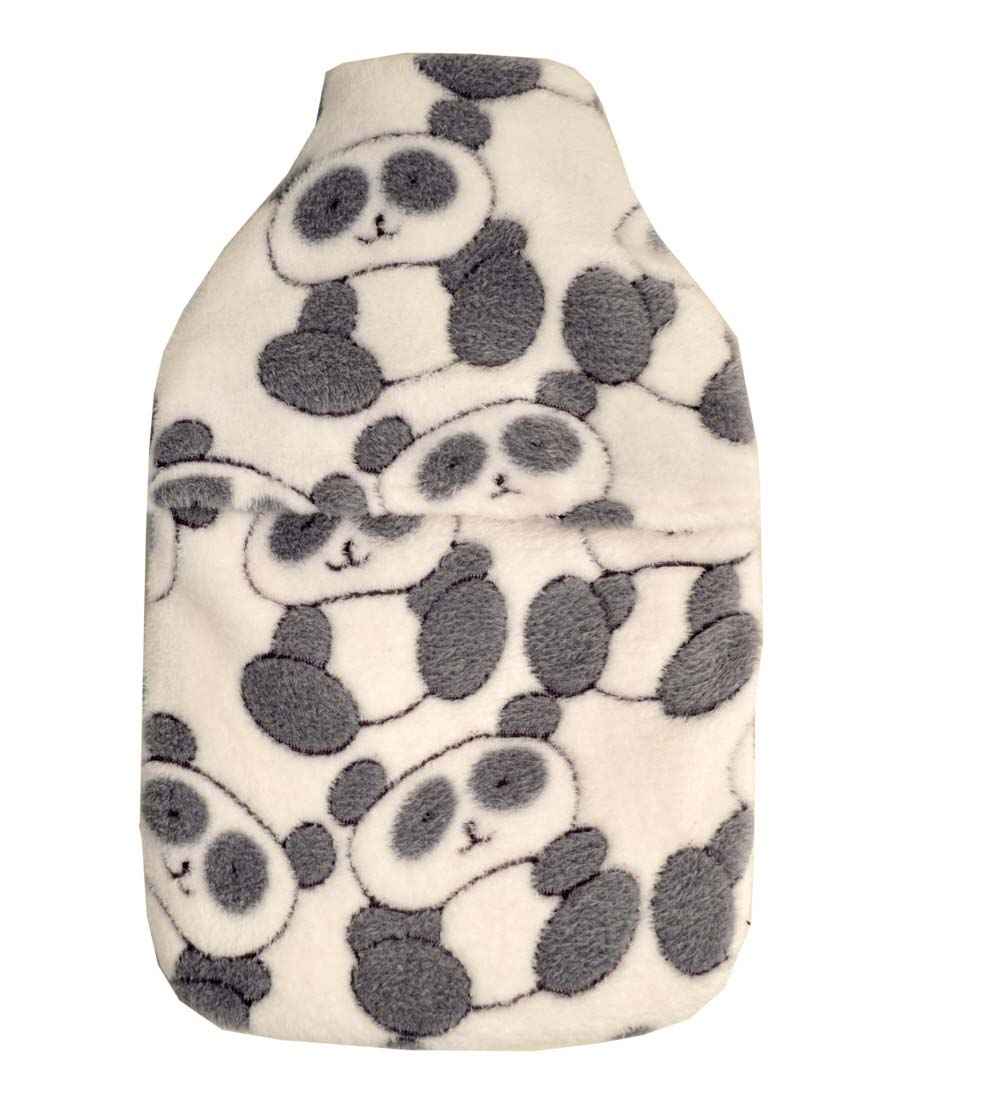 panda fleece hot water bottle cover