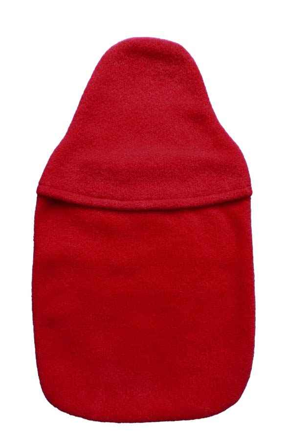 2.0L red fleece hot water bottle cover