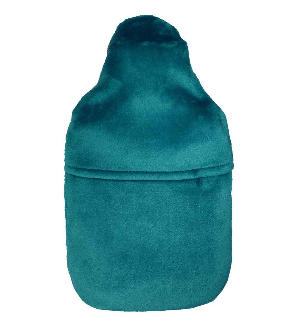 2.0L teal fluffy fleece hot water bottle cover