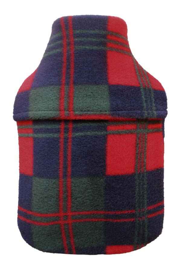 2.0L tartan fleece hot water bottle cover