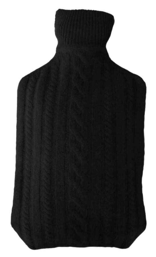 lullilu black cashmere hot water bottle cover