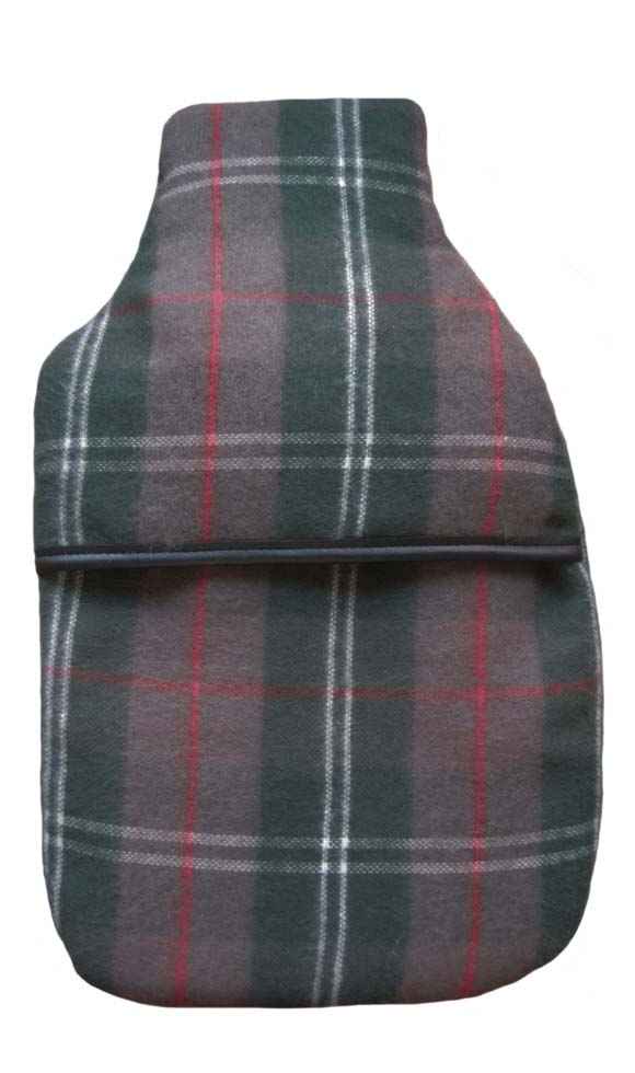 brushed cotton tartan water bottle cover