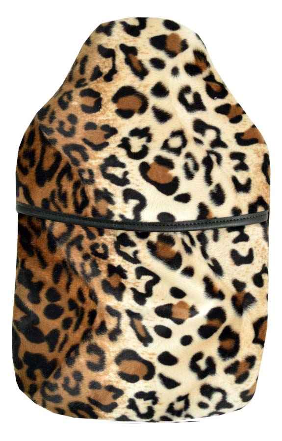 jaguar print fleece hot water bottle cover