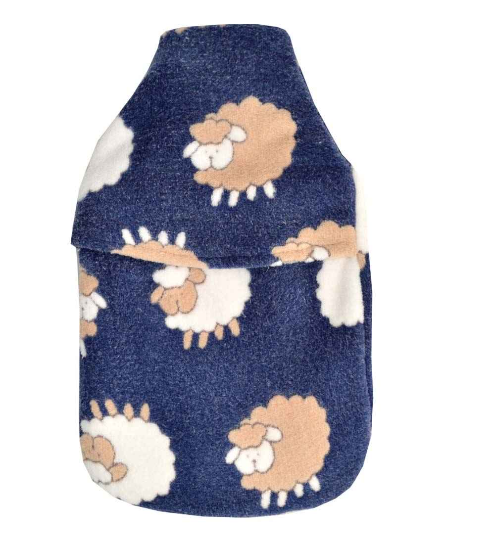 blue sheep vagabond fleece hot water bottle cover