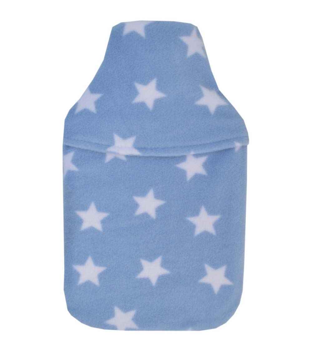 blue stars fleece hot water bottle cover