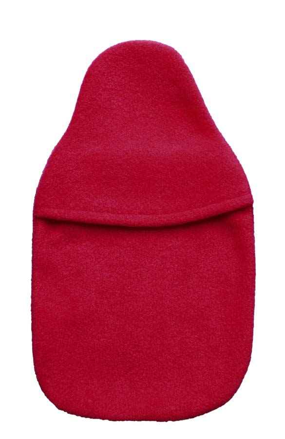 1.0L red fleece hot water bottle cover