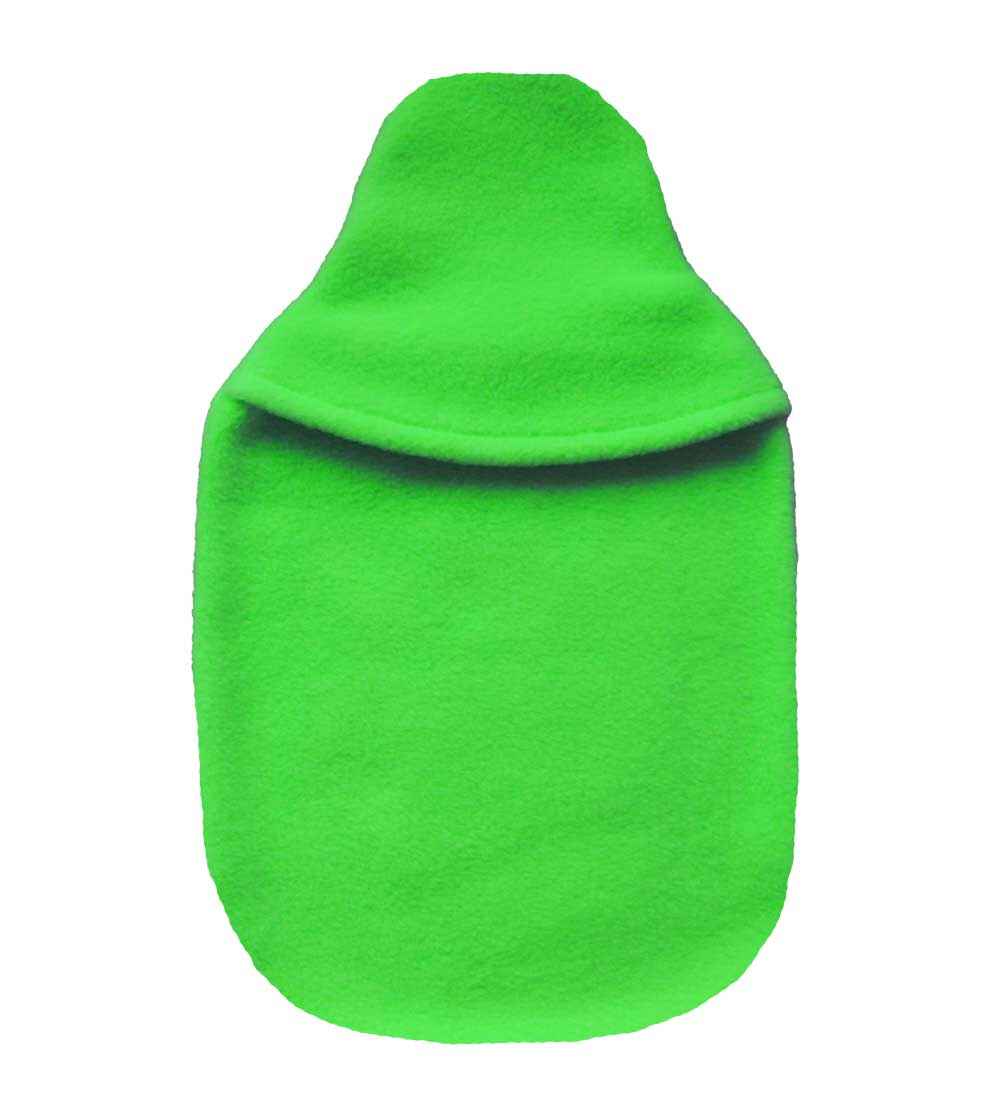 1.0L lime green fleece hot water bottle cover