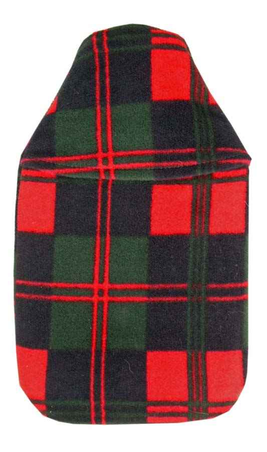 1.0L tartan fleece hot water bottle cover