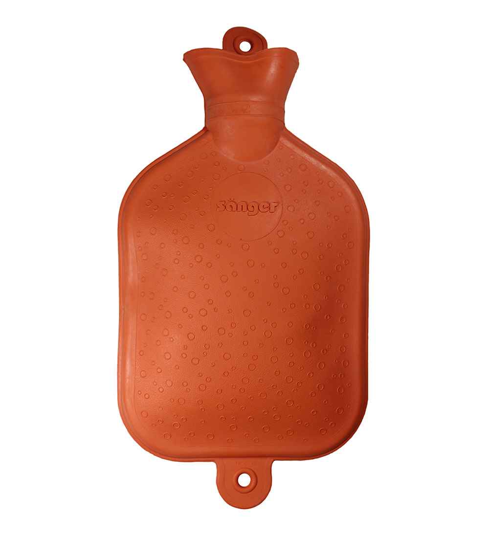 1.5-litre orange hot water bottle