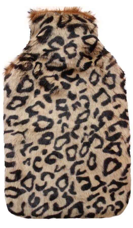 faux fur jaguar hot water bottle