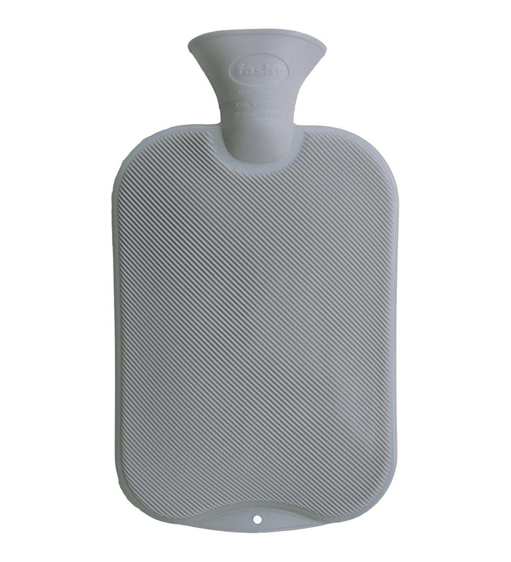 light grey hot water bottle